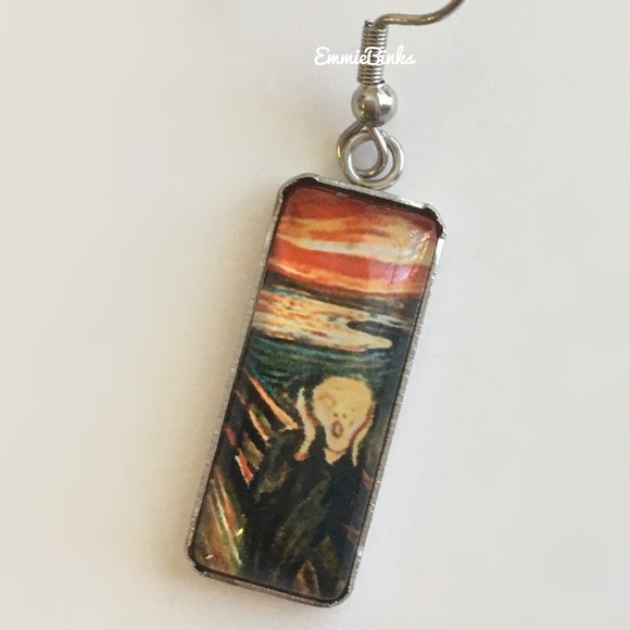 New ‘The Scream’ Art Series Drop Dangle Earrings | Munch Art Print - Painting - Picture 5 of 14